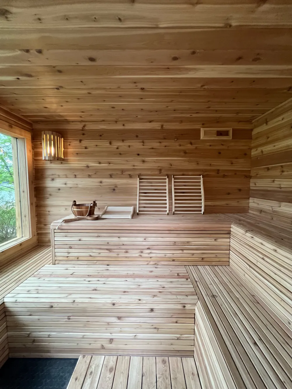 Commercial sauna detail